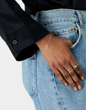 Sterling Silver Cut-Out Heart Bracelet, , large