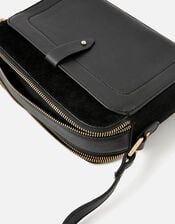 Sarah Leather Cross-Body Bag, Black (BLACK), large