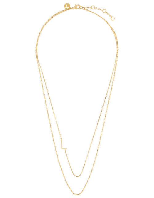 Gold Plated Double Chain Initial Necklace L Z For Accessorize Accessorize Uk