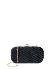 Bella Pleated Hardcase Clutch Bag, Blue (NAVY), large