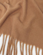 Plain Tassel Scarf, Camel (CAMEL), large