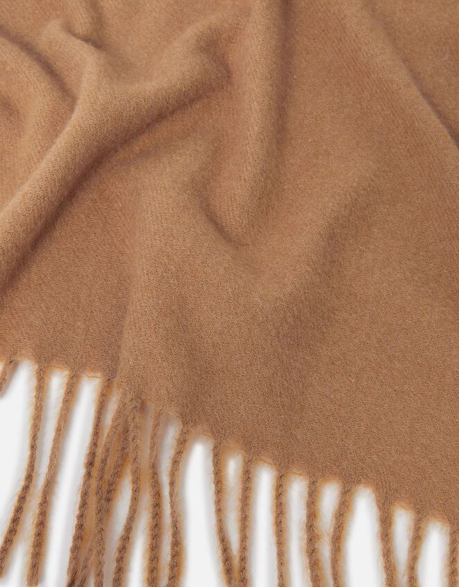 Plain Tassel Scarf, Camel (CAMEL), large