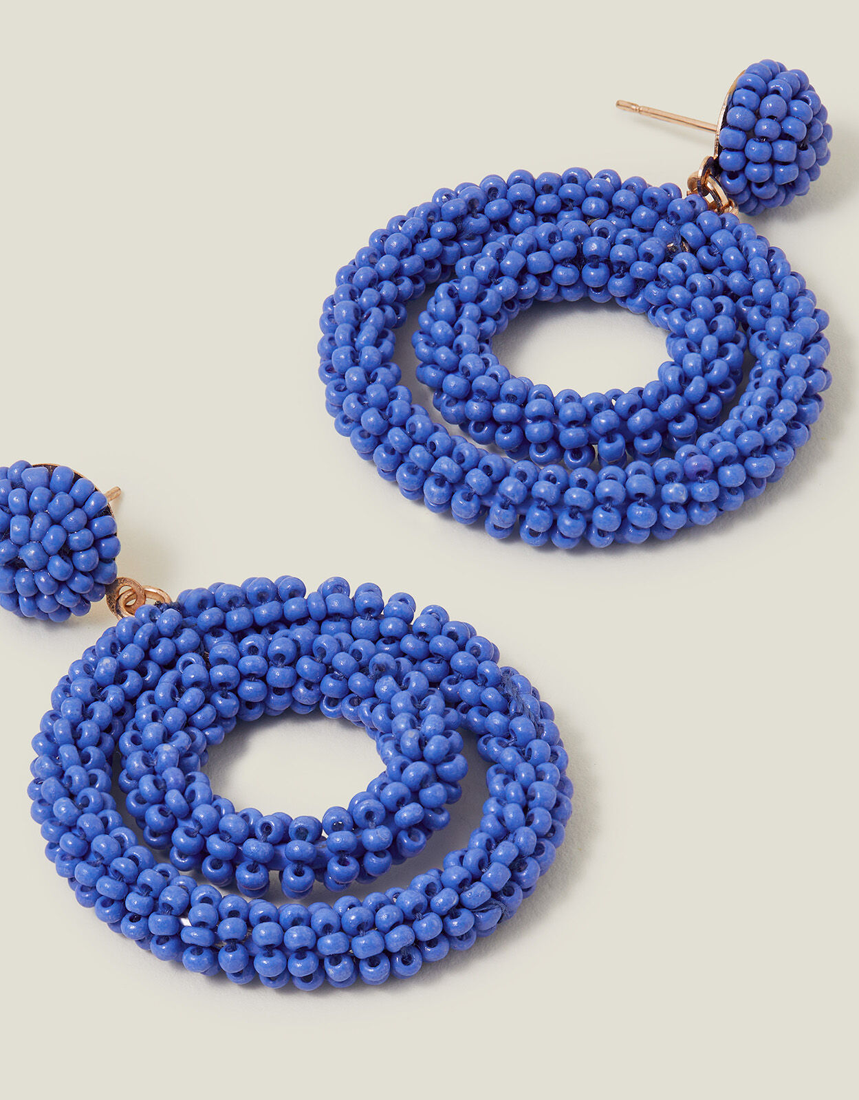 Beaded drop hoop earrings online