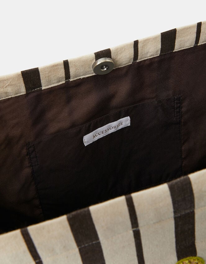 Palm Stripe Shopper Bag, , large