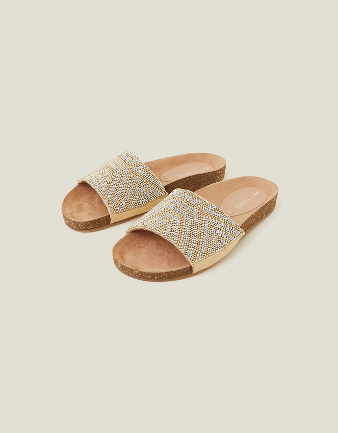 Beaded Sparkle Sliders, Gold (GOLD), large
