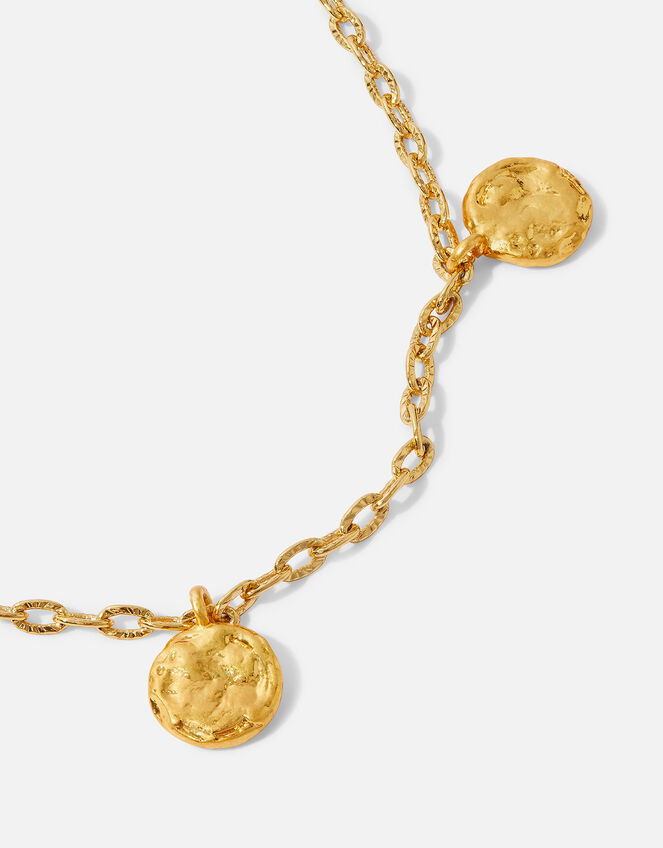 14ct Gold-Plated Molten Coin Station Necklace, , large
