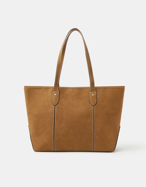 Faux Suede Tote Bag, , large
