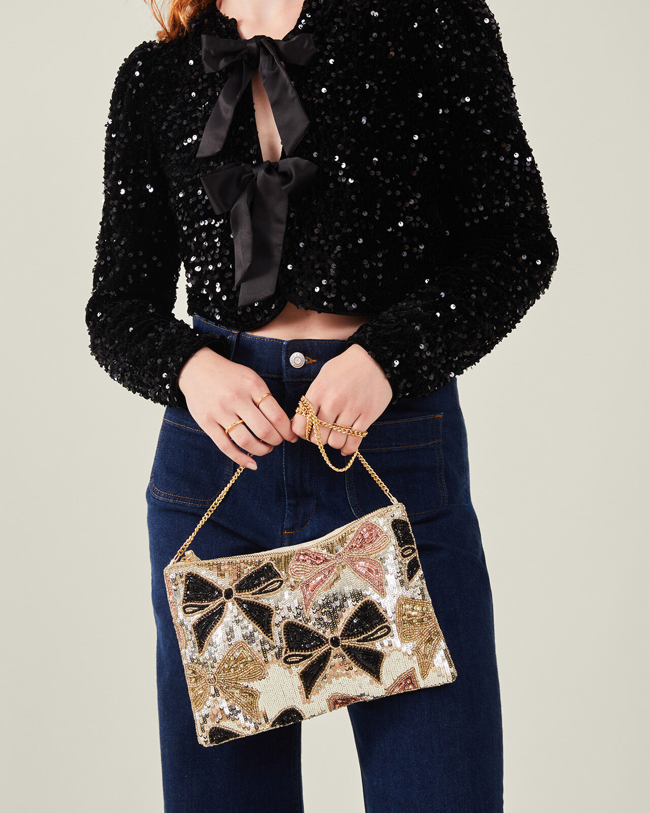 Zip top clutch bag cheap