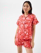 Paisley Print Short Pyjamas Set, Red (RED), large