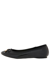 Patent Ballerina Flat Shoes, Black (BLACK), large