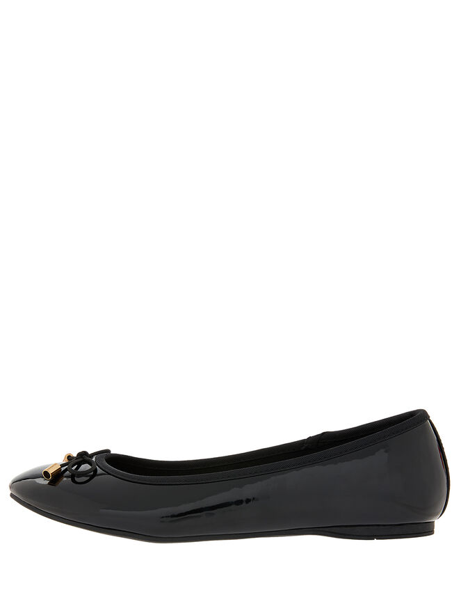 Patent Ballerina Flat Shoes, Black (BLACK), large