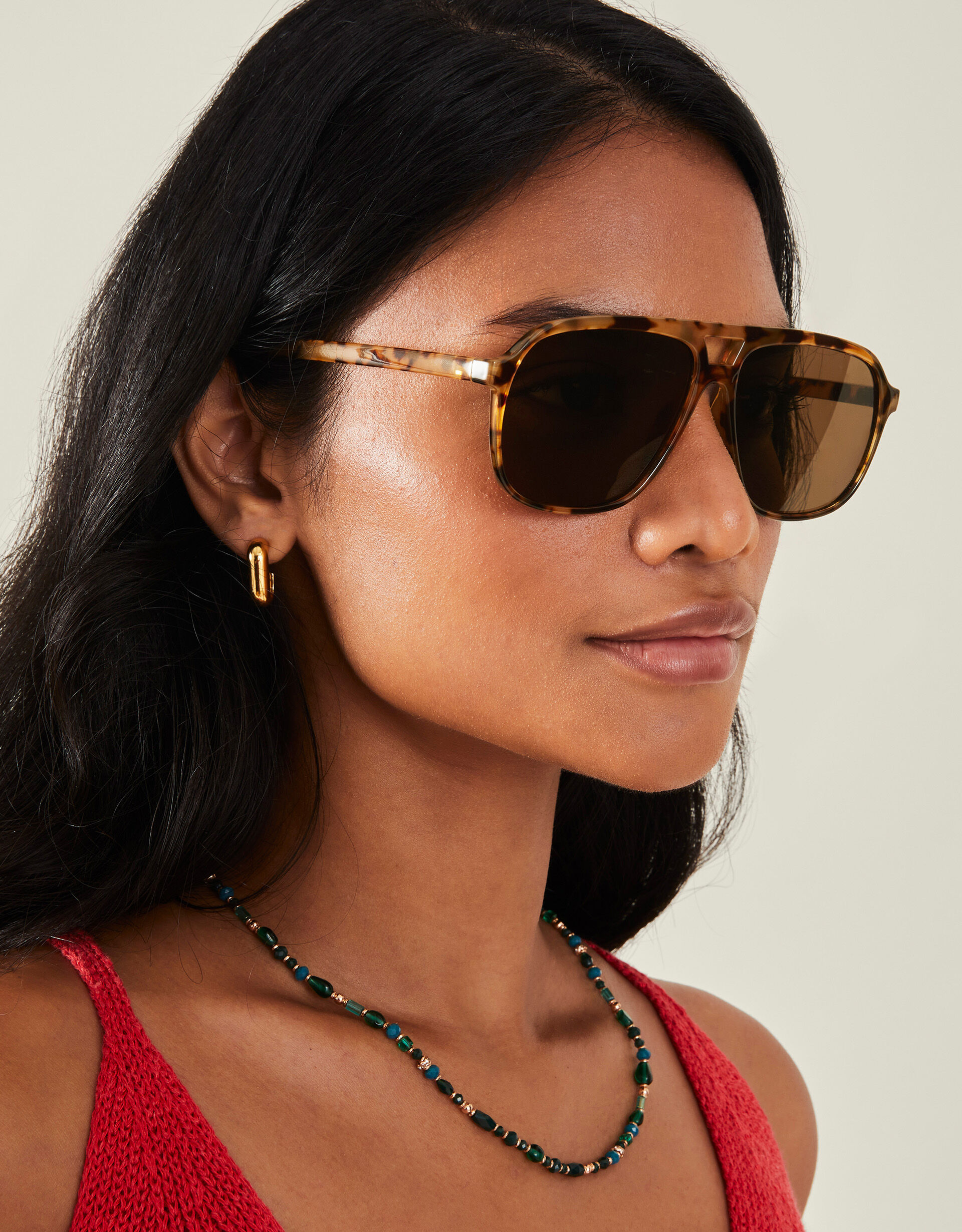 Tortoiseshell aviator sunglasses top