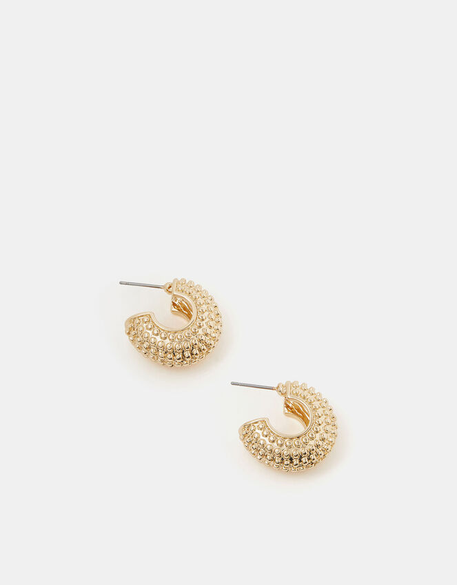 Mini Bobble Texture Hoop Earrings, , large