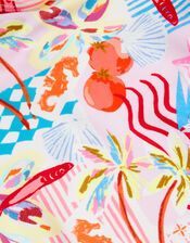 Girls Summer Print Swimsuit, Multi (PASTEL MULTI), large