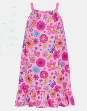 Girls Retro Floral Swing dress, Multi (PASTEL MULTI), large