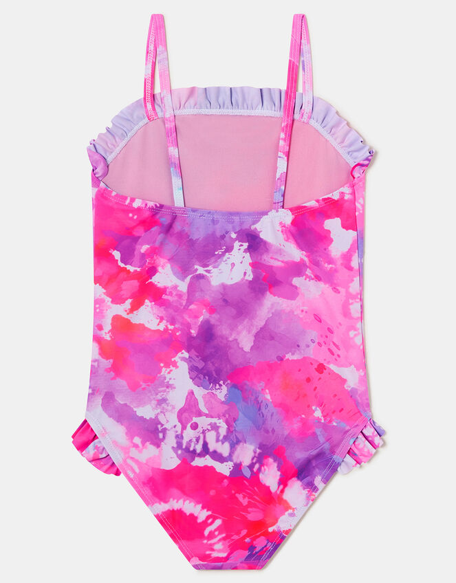 Girls Ruffle Tie Dye Swimsuit, Multi (BRIGHTS MULTI), large