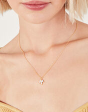 14ct Gold-Plated Sparkle Pendant Necklace, , large