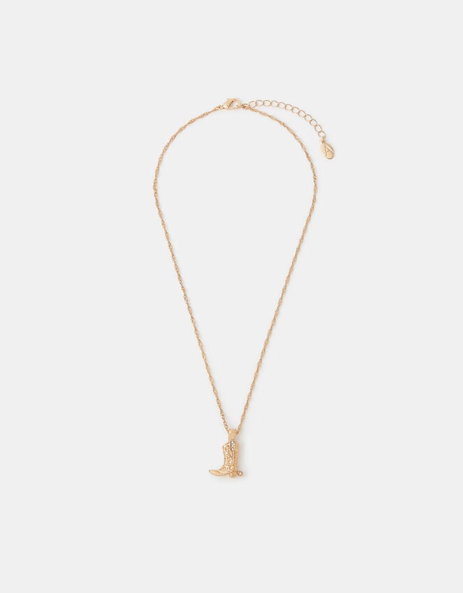 Cowboy Boot Pendant Necklace, , large