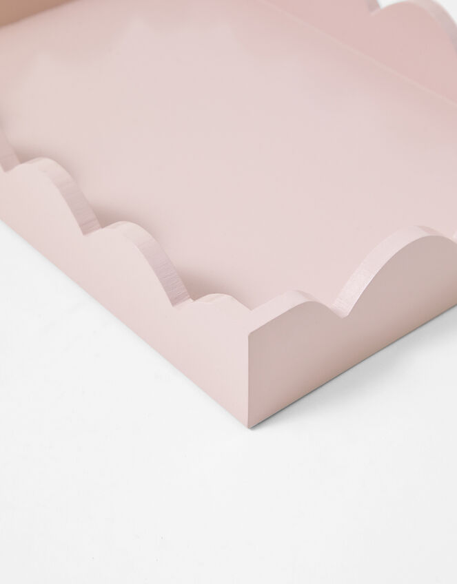 Wood Scallop Tray, Pink (PALE PINK), large