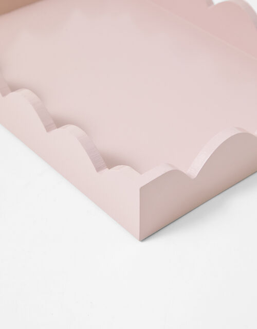 Wood Scallop Tray, Pink (PALE PINK), large