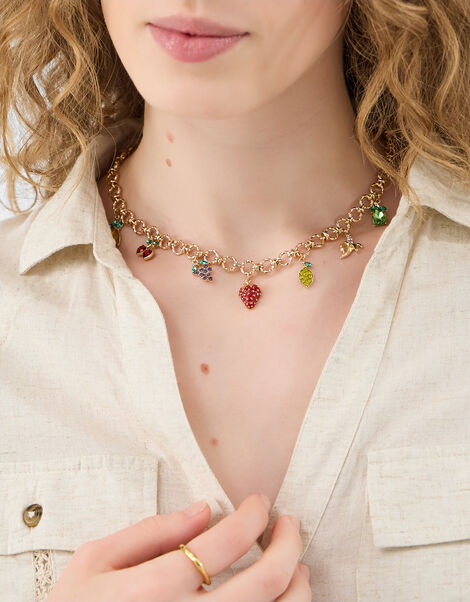 Diamant&eacute; Fruit Charm Necklace, , large