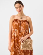 Embellished Floral Clutch Bag, , large