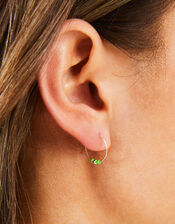 2-Pack Sterling Silver-Plated Leaf Sleeper Hoops, , large