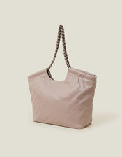 Chain Strap Faux Leather Shoulder Bag, Mink (MINK), large