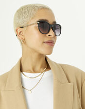 Metal Arm Classic Sunglasses , Black (BLACK), large