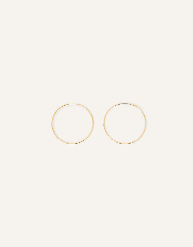 14ct Gold-Plated Medium Hoop Earrings, , large