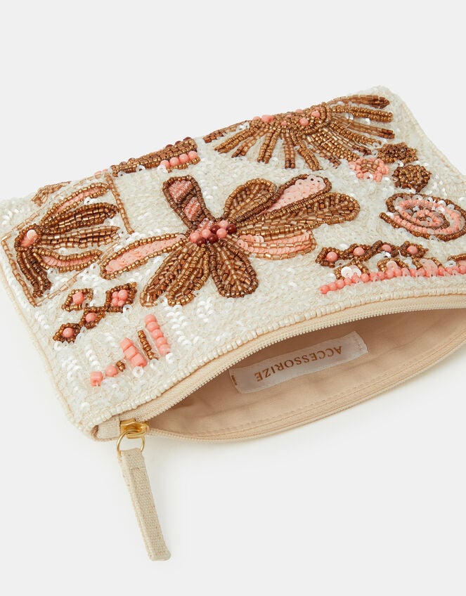 Palm Embellished Pouch, , large