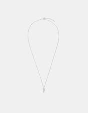 Sterling Silver Feather Pendant Necklace, , large
