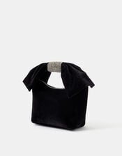 Bow Handle Velvet Bag, , large