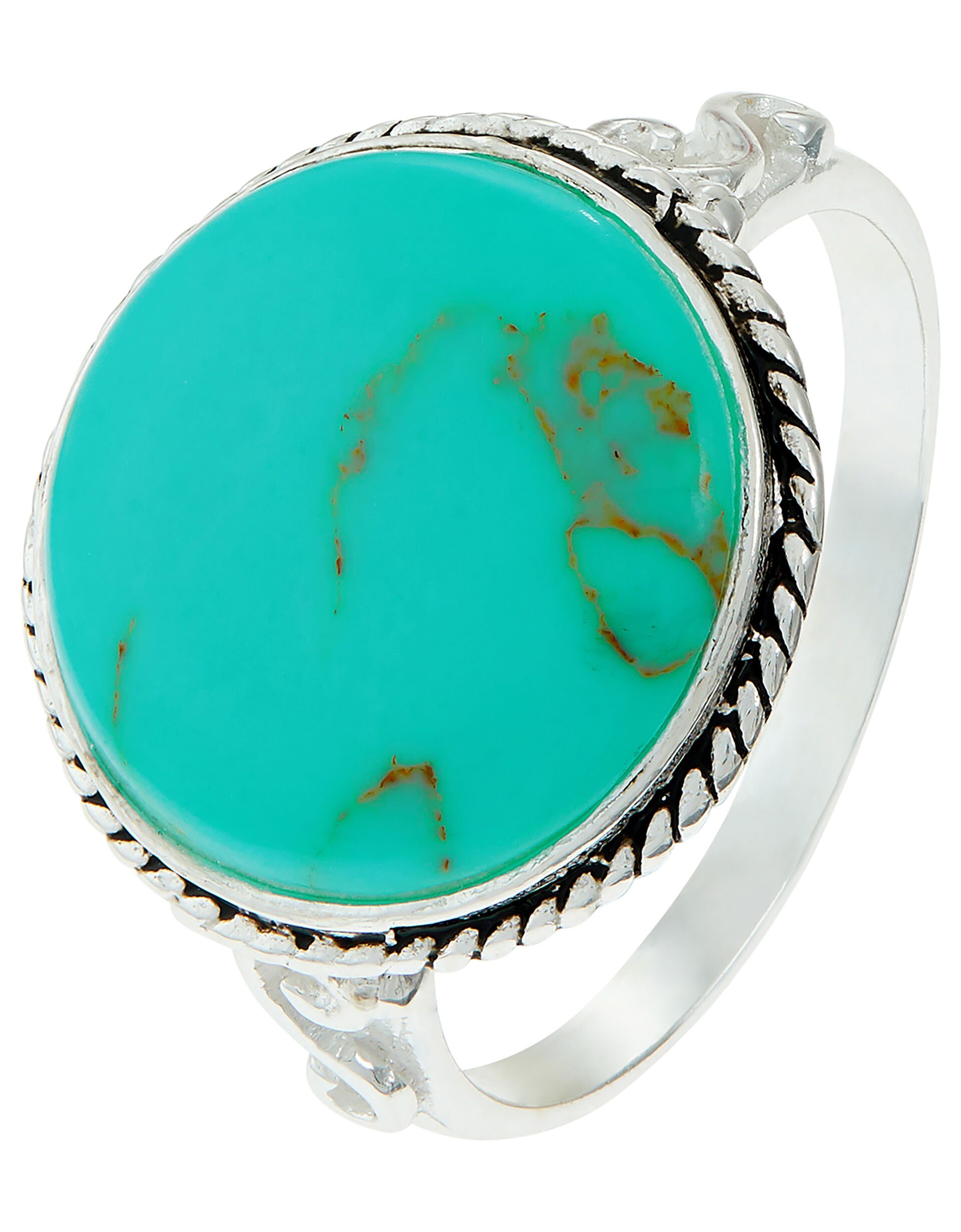 Sterling Silver Turquoise Statement Ring, Blue (TURQUOISE), large
