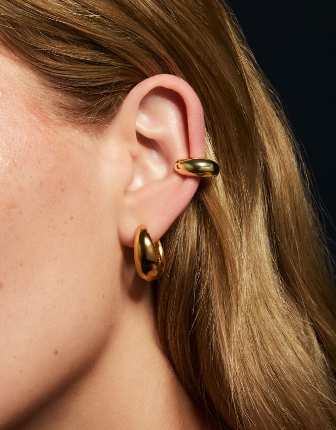 14ct Gold-Plated Lever Ear Cuff, , large
