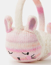 Girls Bunny Knit Earmuffs, , large