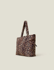 Leopard Print Shopper Tote Bag, , large