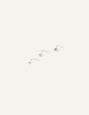 Sterling Silver Nose Studs Set of Three, , large