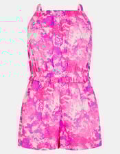Girls Tie Dye Strappy Playsuit, Multi (BRIGHTS MULTI), large