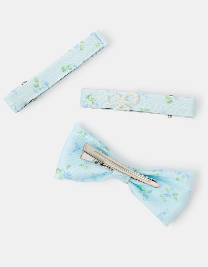 3-Pack Girls Floral Hair Clips Set, , large