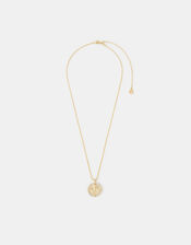 14ct Gold-Plated Diamant&eacute; Coin Necklace, , large