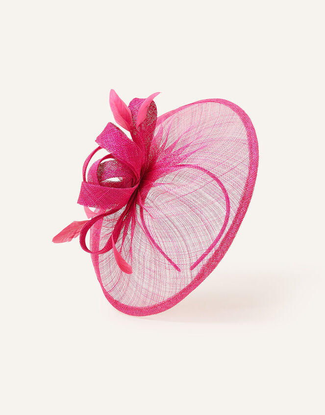 Penelope Sinamay Bow Band Fascinator, Pink (PINK), large