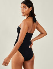Halter Bandeau Shaping Swimsuit, Black (BLACK), large