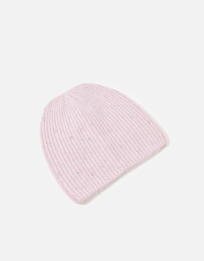 Girls Sparkle Gem Beanie, Pink (PINK), large
