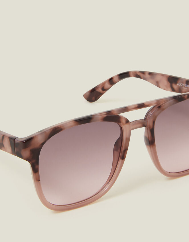 Ombré Tortoiseshell Aviator Sunglasses, , large