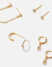 Gold-Plated Sparkle Earring Set, , large