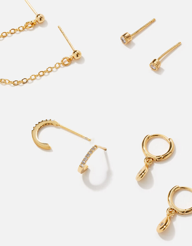 Gold-Plated Sparkle Earring Set, , large