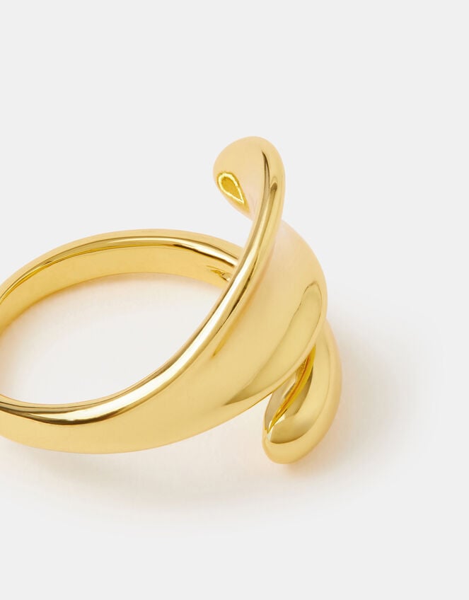 14ct Gold-Plated Sculptural Ring, , large