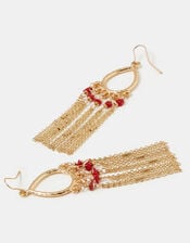 Teardrop Tassel Drop Earrings, , large