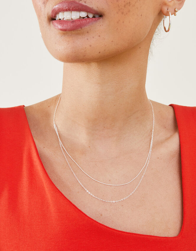 Sterling Silver Layered Necklace , , large